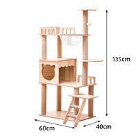 Tour de chat Bangke pour chats d'intérieur, condo de meubles pour chat à plusieurs niveaux pour grand arbre à chat avec perchoir en peluche rembourré, panier confortable
