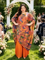 Ensemble pantalon plissé 2 pièces pour femme grande taille, imprimé numérique élégant, demi-manches avec dégradé de couleurs, vente en gros usine Miyake