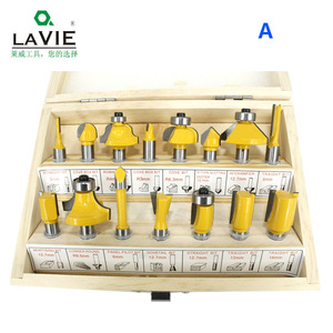 Lavie Milling Cutter Set 8 Handle 15 Piece Tungsten Carbide Woodworking <b>Edge</b> Finishing Cutter For Cnc Machining Center - Product Image 3