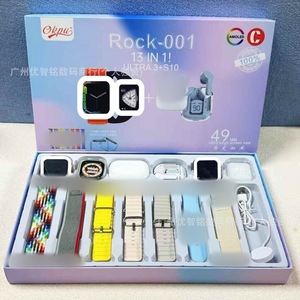 Montre connectée TFT carrée R0CK (001-002-003-004) avec longue autonomie, bracelet en silicone, double écouteurs et pack multi-bracelets - Product Image 4