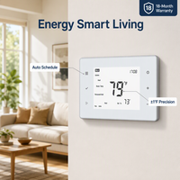 Termostato Digital Programable WiFi de 24V, 3 Niveles de Calor y 2 de Frío, Controlador de Temperatura HVAC para Aire Acondicionado Central y Bomba de Calor