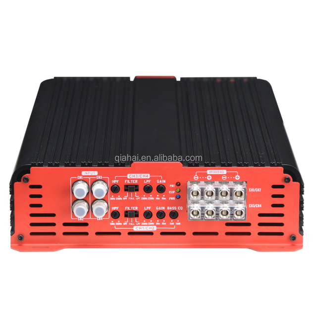 Brazilian Style 4-Channel RMS 500W 4Ohm Subwoofer Speaker Amplifier Midrange Bass Mono Block Class D Car Amplifier BP-800-4CH