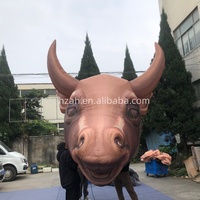 Monster Tiup Raksasa Warna-warni Kepala Banteng Marah untuk Dekorasi Acara Periklanan, Hewan Banteng Kartun Tiup, Sapi Tiup