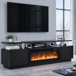 Cheminée électrique 3D moderne intégrée avec télécommande, économe en énergie, flamme réglable en 12 couleurs <span class=keywords><strong>pour</strong></span> usage intérieur en hôtel - Product Image 2