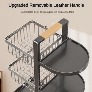 Hogar cocina sala de estar Metal móvil multifunción 360 estantes de esquina giratorios armario cesta estante de almacenamiento para especias y frutas - Product Image 2
