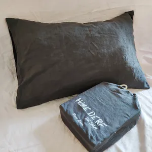 Piedra de lava ropa de cama de algodón funda nórdica de lino puro de la hoja de cama