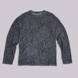 Luxury Casual Custom Streetwear T-shirts Waffle Long Sleeve <b>Top</b> DTG Leopard Printed Oversized <b>Thermal</b> T-shirts for Men - Product Image 2