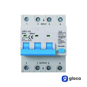 Disjoncteur différentiel Gloca 3P+N 300mA 380V 63A Classe A 6kA - Product Image 4