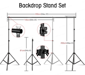 Soporte de Fondo de 2x2 Metros para Fotografía de Producto, Accesorios para Estudio Fotográfico - Product Image 6