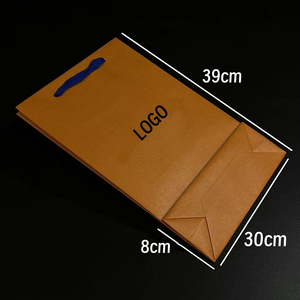 Sac en papier kraft brun avec poignée en corde de coton, impression numérique, logo personnalisé, estampage à chaud doré, sac de shopping de luxe pour entreprise - Product Image 5