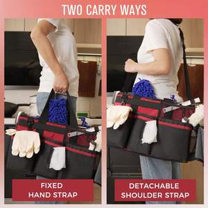Wine <b>Cleaning</b> <b>Caddy</b> Bag <b>Cleaning</b> Supplies Organizer <b>for</b> Housekeepers Tool <b>Caddy</b> with Handle and Detachable Padded Cushion - Product Image 6