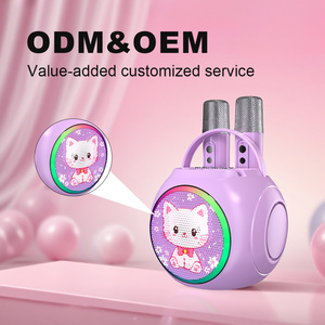 Nhà máy chất lượng cao kitty phong cách dễ thương xách tay BT loa không dây với Microphone Karaoke Loa Đảng cắm trại vui chơi giải trí - Product Image 4