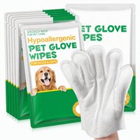 Gants de toilettage pour animaux de compagnie biodégradables hypoallergéniques les plus vendus, marque privée OEM, lingettes humides pour le nettoyage complet du corps et des pattes