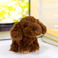 Pendentif en peluche chiot bouclé mignon et petit, doux et moelleux, jouet en peluche chien Teddy, breloque de sac, ornement anti-stress de bureau, cadeau souvenir