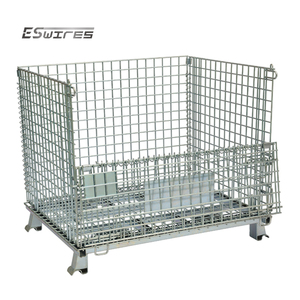 Tùy chỉnh <span class=keywords><strong>Stackable</strong></span> lưu trữ tiết kiệm không gian gấp dây thép ráp kim loại lưới hộp - Product Image 3