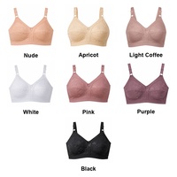 Soutien-gorge grande taille en coton jacquard sans armatures, couvrant le dos, lissant les côtés, anti-affaissement, avec bande élastique large et haute élasticité, prêt à être expédié