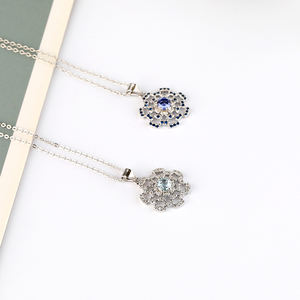 Amuleto de joyería de plata de ley 925 personalizado para mujer, collar con colgante de moneda de ojo de diablo malvado azul CZ - Product Image 4