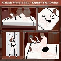 Sex Bondage BDSM Set - Verbessertes Unterbett-Fesselset mit Handschellen, Fußfesseln und Fesselriemen