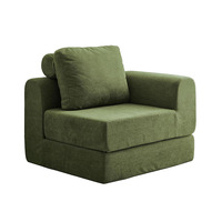 Canapé modulaire simple moderne, fauteuil en tissu peluche vert olive doux, canapé de style bloc simple pour chambre et salon