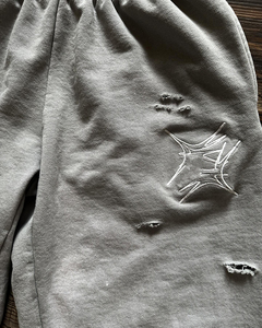 Calça de moletom empilhada personalizada para homens, calça de moletom com borda de corte desgastado, calça de moletom 100% algodão e tecido, feita por Hip Hop, fabricante - Product Image 3