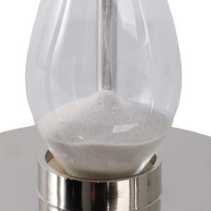 Clessidra moderna in metallo e vetro con base a bussola, timer a sabbia per decorazioni casa e ufficio - Product Image 5