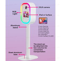 Machine photomaton iPad directe d'usine, photomaton DSLR pour fête, coque avec lumière LED RVB, blanc noir, photomaton portable pour événement