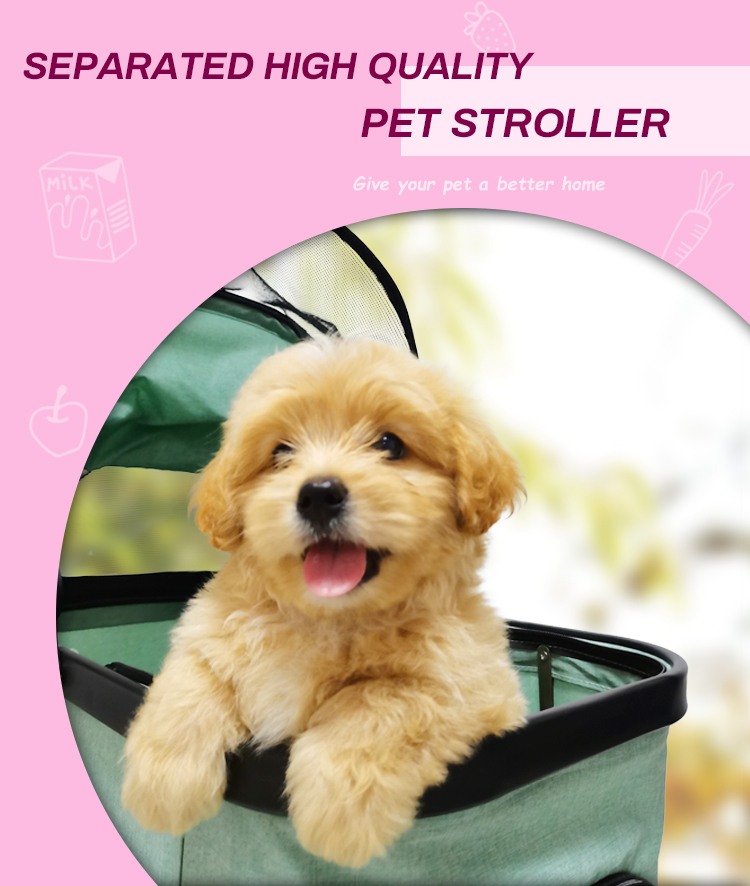 Dog Trolley Folding Outdoor Camping Dog Stroller Travel Bag Pet Animal Cat Cart Carrier Twin Dog Stroller