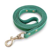 Tali Anjing Kulit Asli Tebal 4.0mm Heavy Duty dengan Perlengkapan Kuningan Solid, Tali Tarik Kulit Sapi Full Grain 1.5m untuk Anjing Besar