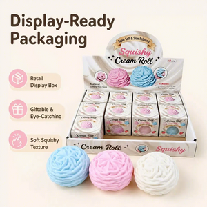 Paquete de 12 Juguetes Antiestrés de Gel de Vaselina Tricolor, Azul, Rosa y Blanco, de Ascenso Lento, Sensoriales para Niños - Product Image 2