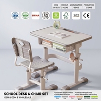 Ensemble de bureau et chaise pour étudiants, moderne, durable, en métal, réglable en hauteur, pour la maison, le bureau, la chambre à coucher