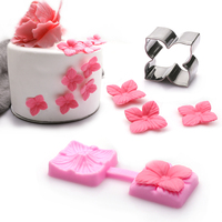 2pcs Outils de décoration de gâteaux Accessoires de cuisson Moule à fondant et coupeur