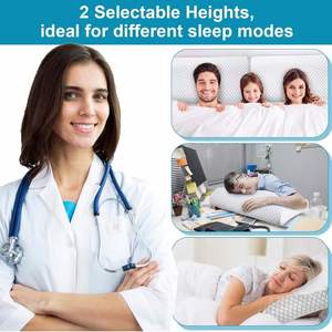 Wholesale Orthopedic Ergonomic Coccyx Orthopedic Contour Wave <b>Shape</b> Memory <b>Foam</b> Pillow <b>for</b> Side Sleeper with Removable Cover - Product Image 3