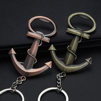 Porte-clés marin en métal personnalisé roue nautique et mousqueton d'ancre accessoires promotionnels de dessin animé sur le thème marin