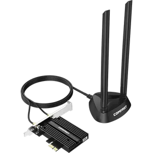 OFDMA Tecnologia Wifi 6 MT7921 Adaptador Chipset 1800Mbps PCI-E BT5.2 Sem Fio Dual Band Comfast CF-AX180 Plus Placa de rede