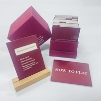 Carte di conversazione con citazioni e affermazioni personalizzate, in carta pregiata, con supporto in legno, scatola rigida in cartone, stampa offset CMYK