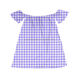 Wholesale Women&amp;kids Hawaiian Plaid Print Off-shoulder Elasticated <strong>Dress</strong> Milk Silk Mommy and <strong>Me</strong> <strong>Mini</strong> Loose <strong>Dresses</strong> - Product Image 4