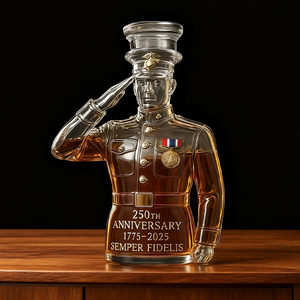 Bouteille d'alcool en verre militaire anniversaire de forme unique 320ml conception étanche pour les cadeaux de luxe - Product Image 3