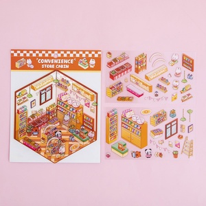 Autocollants 3D adhésifs en carton et plastique pour scènes miniatures DIY, thème dessin animé, pour carnet de notes, vision stéréoscopique à trois couches, cadeau pour enfants - Product Image 6