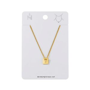 Collana con Ciondolo a Forma di Lettera T in Acciaio Inossidabile 12x14cm, Gioielli alla Moda - Product Image 1