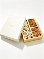 Caja de Cartón Rígido Mate Personalizada con Cuatro Compartimentos, Caja de Embalaje para Nueces con Impresión Personalizada