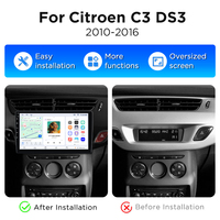 Radio Mobil Junsun Wireless Carplay untuk Citroen C3 DS3 2010-2016 dengan Kipas Pendingin Terintegrasi, Navigasi GPS Otomatis, dan Pemutar Multimedia
