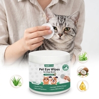 Fournitures pour animaux de compagnie en gros, 100 lingettes pour les yeux des animaux de compagnie, 5,5*5,5 cm, sans alcool, efficaces pour éliminer les taches de larmes chez les chiens, lingettes humides pour chats