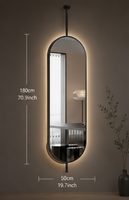 Miroir de salle de bain intelligent à LED mural en aluminium au design moderne, pour salon et appartement, livraison directe d'usine, prend en charge OEM/ODM