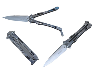 Cuchillo de Mariposa de Entrenamiento de Acero Inoxidable, Diseño Independiente, Sin Filo, Cuchillo Plegable Multifunción para Exteriores - Product Image 2