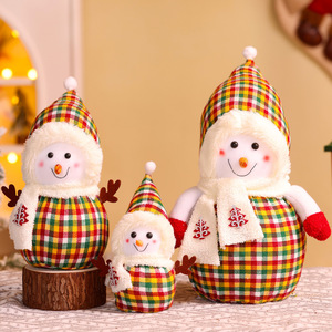 Nouvelles décorations de Noël transfrontalières : figurines, poupées et ornements bonhomme de neige en peluche courte (31cm-50cm) pour fenêtre de Noël (0-24 mois) - Product Image 2