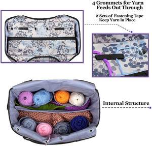 Bolsa de Ganchillo Tejida a Mano, Organizador de Almacenamiento de Hilo de Marca Personalizada para Madejas de Hilo, Agujas de Tejer, Ganchos y Bolsa de Transporte para Tejer - Product Image 6