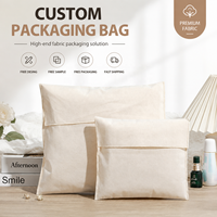 Vente en gros de sacs enveloppe en coton naturel avec logo personnalisé, petite pochette à rabat en coton pour bijoux, accessoires, emballage cadeau