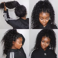 Perruque en cheveux indiens bruts avec dentelle HD, cuticules vierges alignées, 100 % sans colle, perruque frontale complète en dentelle HD, perruques frontales bouclées pour femmes noires