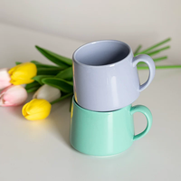 Mug Keramik Porselen Kapasitas Besar Warna Pink Lucu Bentuk Perut Ramah Lingkungan untuk Pasangan, Dapat Dikustomisasi Logo dan Pola