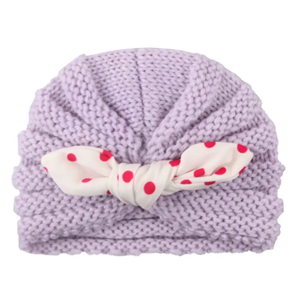 Tracy & Herry Woolen Beanie Knitted Turban Knot Hat Winter Warm Kids Beanie Headwear Cap Hat Toddler Newborn Baby Boy Girl 20pcs